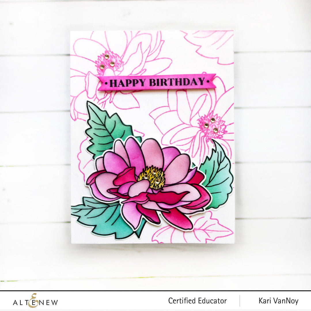 Altenew Stamp & Die & Stencil Bundle Dazzling Dahlia Stamp & Die & Stencil Bundle