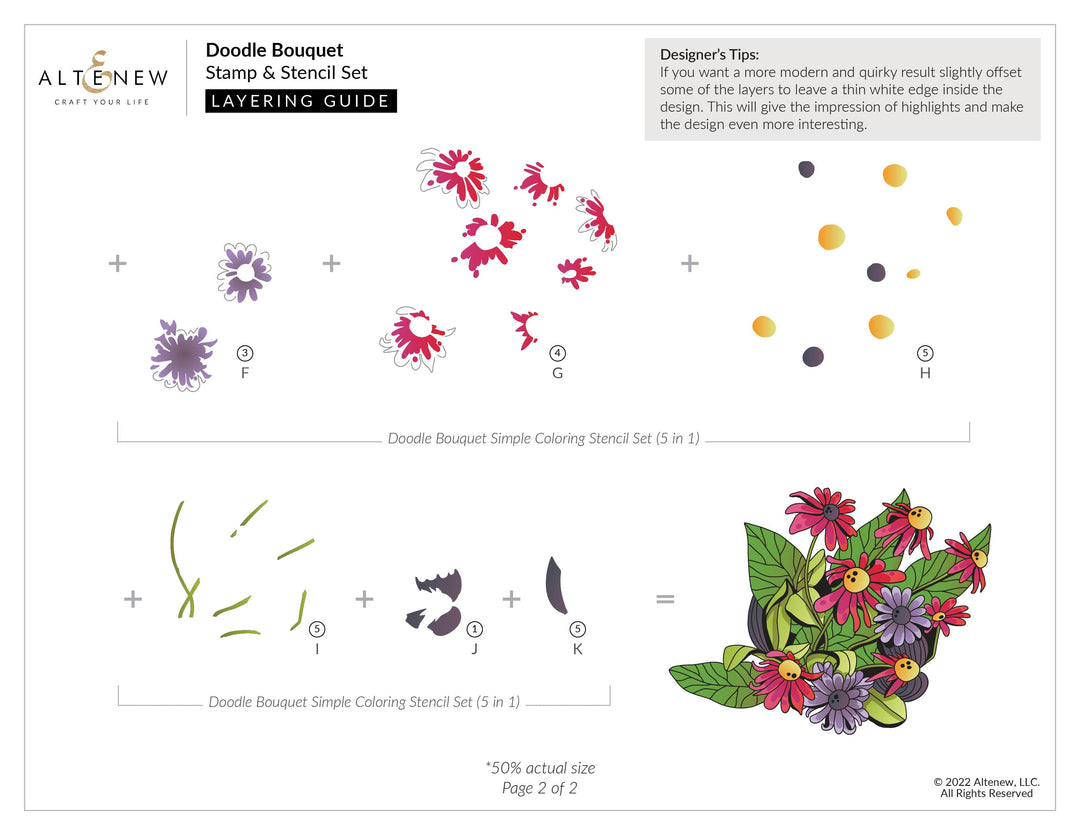 Altenew Stamp & Die & Stencil Bundle Doodle Bouquet Complete Bundle