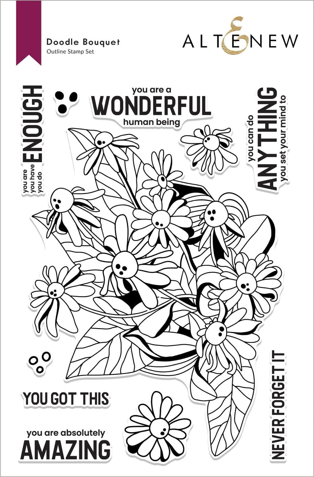 Altenew Stamp & Die & Stencil Bundle Doodle Bouquet