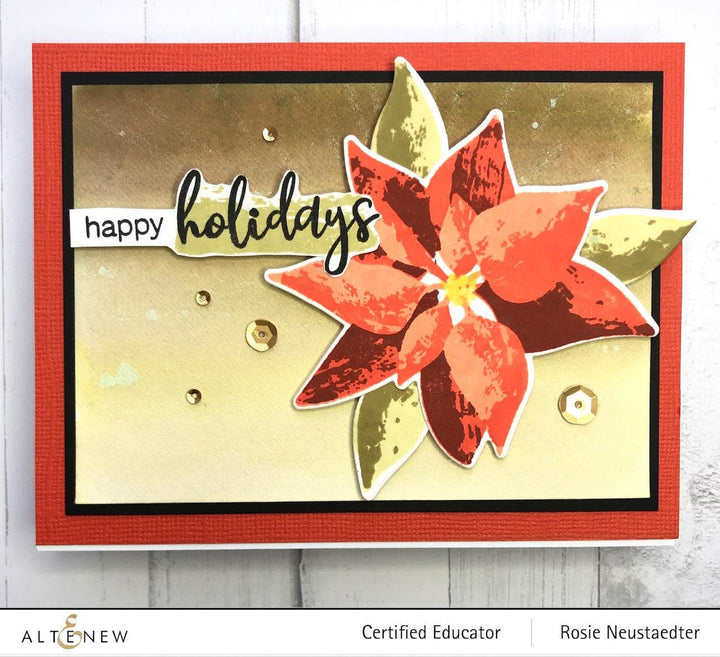 Altenew Stamp & Die & Stencil Bundle Dry Brush Poinsettia Stamp & Die & Stencil Bundle