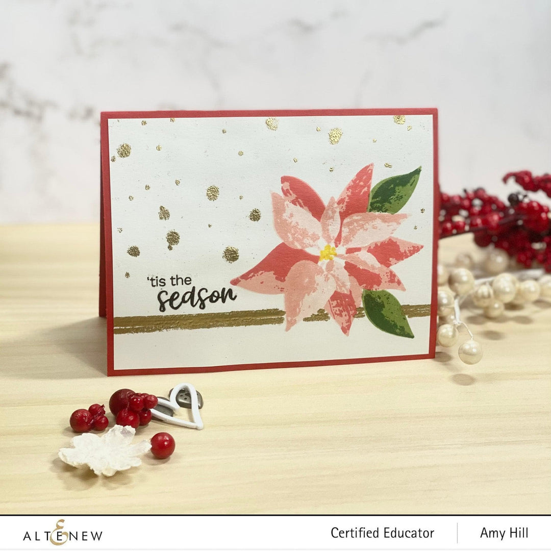 Altenew Stamp & Die & Stencil Bundle Dry Brush Poinsettia Stamp & Die & Stencil Bundle