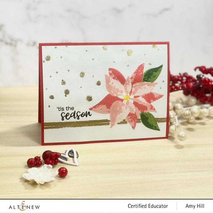 Altenew Stamp & Die & Stencil Bundle Dry Brush Poinsettia Stamp & Die & Stencil Bundle