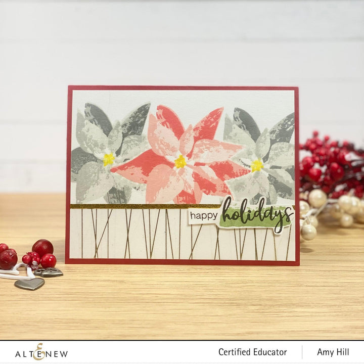 Altenew Stamp & Die & Stencil Bundle Dry Brush Poinsettia Stamp & Die & Stencil Bundle