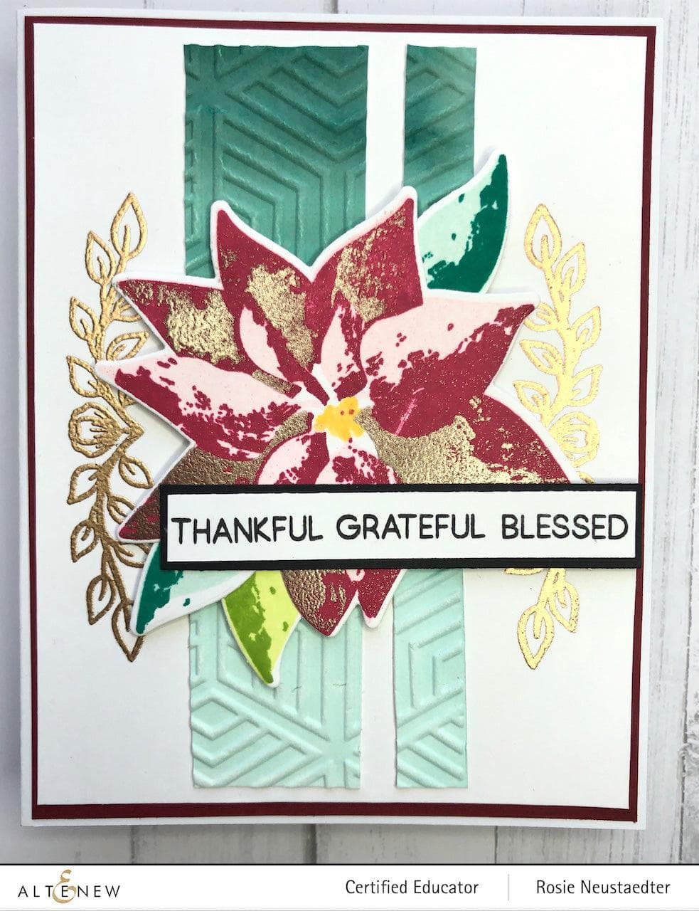 Altenew Stamp & Die & Stencil Bundle Dry Brush Poinsettia Stamp & Die & Stencil Bundle