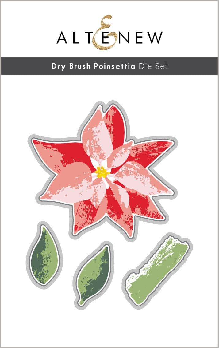 Altenew Stamp & Die & Stencil Bundle Dry Brush Poinsettia Stamp & Die & Stencil Bundle
