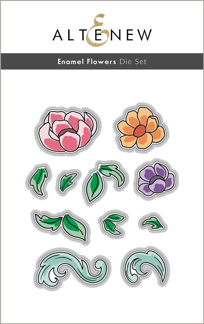 Altenew Stamp & Die Bundle Enamel Flowers