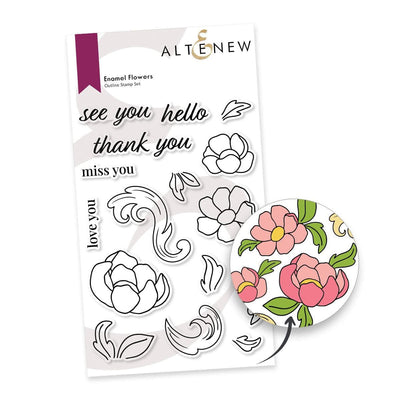 Altenew Stamp & Die Bundle Enamel Flowers