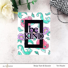 Altenew Stamp & Die & Stencil Bundle Enamel Flowers