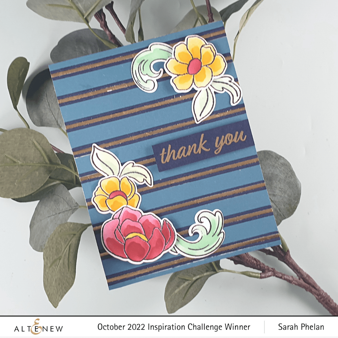 Altenew Stamp & Die & Stencil Bundle Enamel Flowers