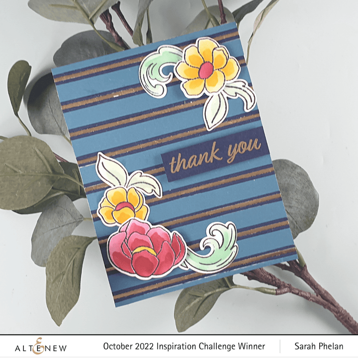 Altenew Stamp & Die & Stencil Bundle Enamel Flowers