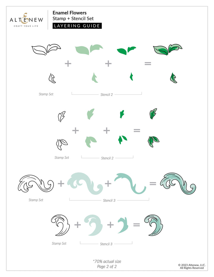 Altenew Stamp & Die & Stencil Bundle Enamel Flowers