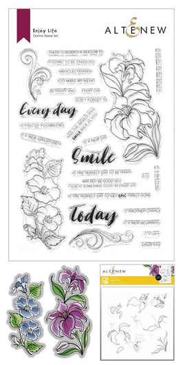 Altenew Stamp & Die & Stencil Bundle Enjoy Life Stamp & Die & Stencil Bundle