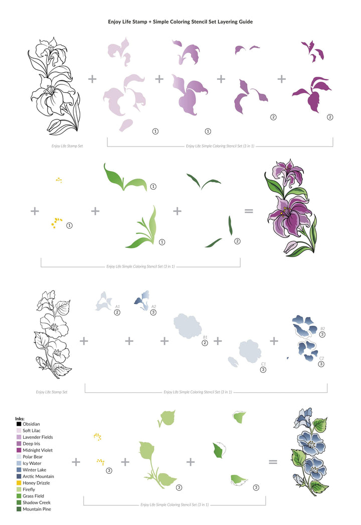 Altenew Stamp & Die & Stencil Bundle Enjoy Life Stamp & Die & Stencil Bundle