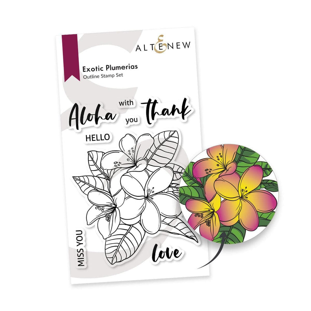 Altenew Stamp & Die & Stencil Bundle Exotic Plumerias