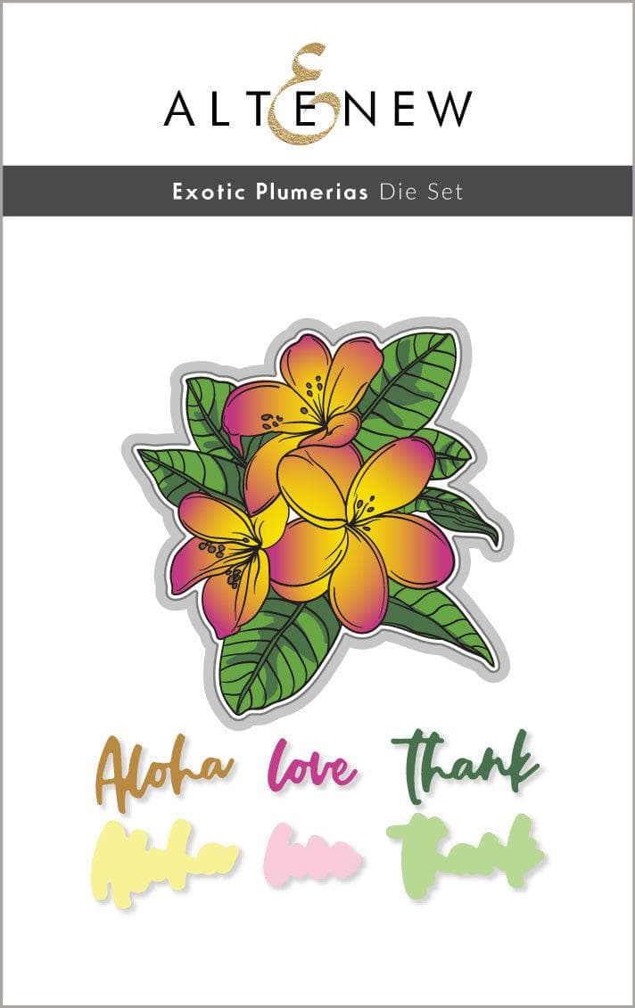 Altenew Stamp & Die & Stencil Bundle Exotic Plumerias