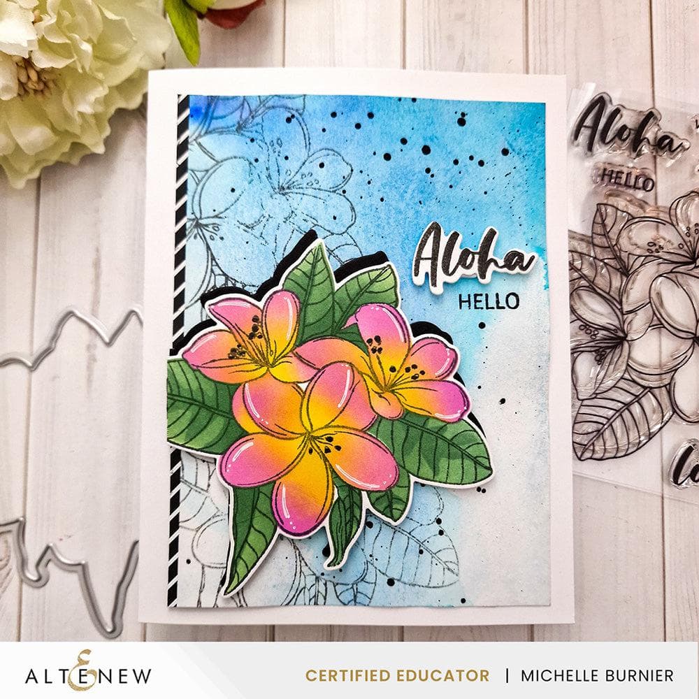 Altenew Stamp & Die & Stencil Bundle Exotic Plumerias