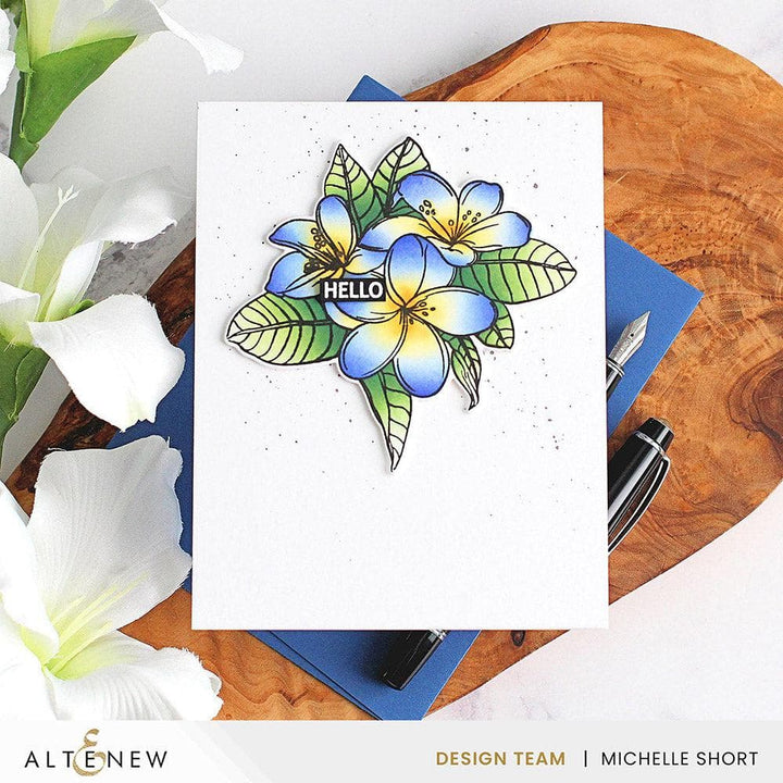 Altenew Stamp & Die & Stencil Bundle Exotic Plumerias