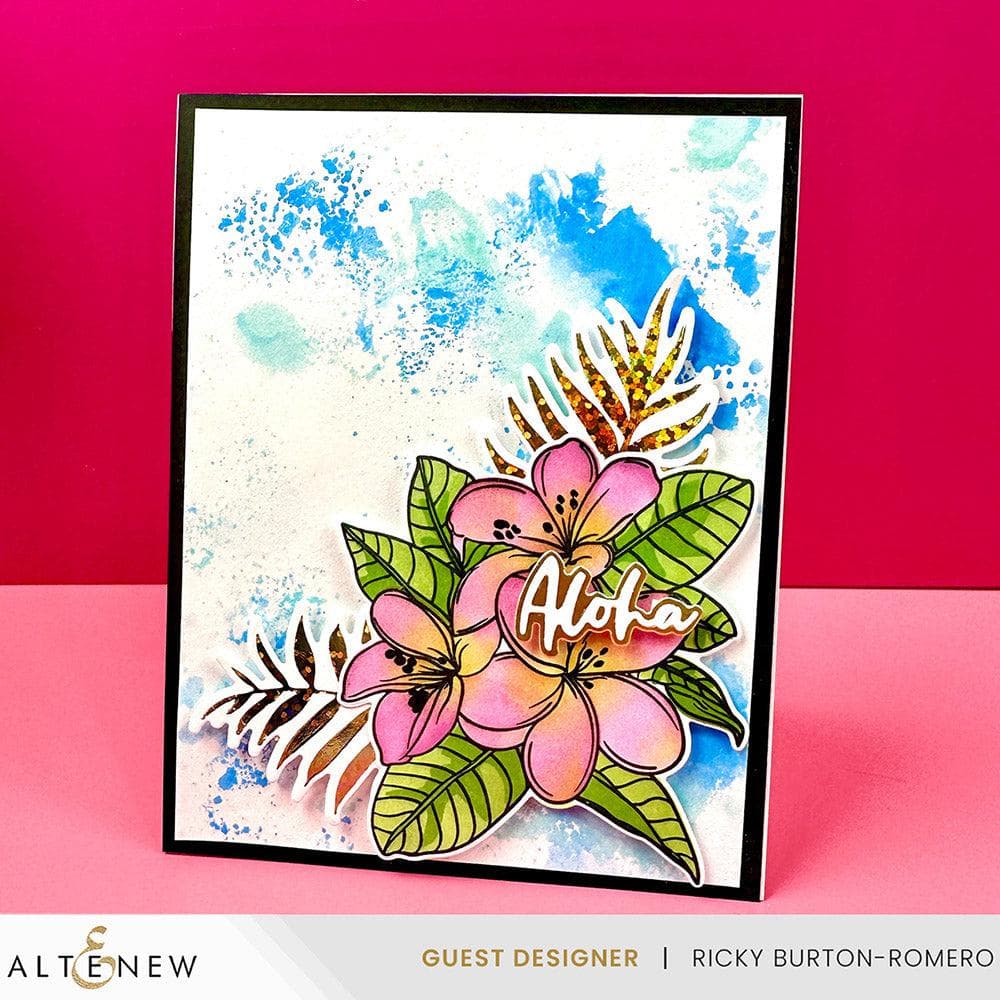 Altenew Stamp & Die & Stencil Bundle Exotic Plumerias