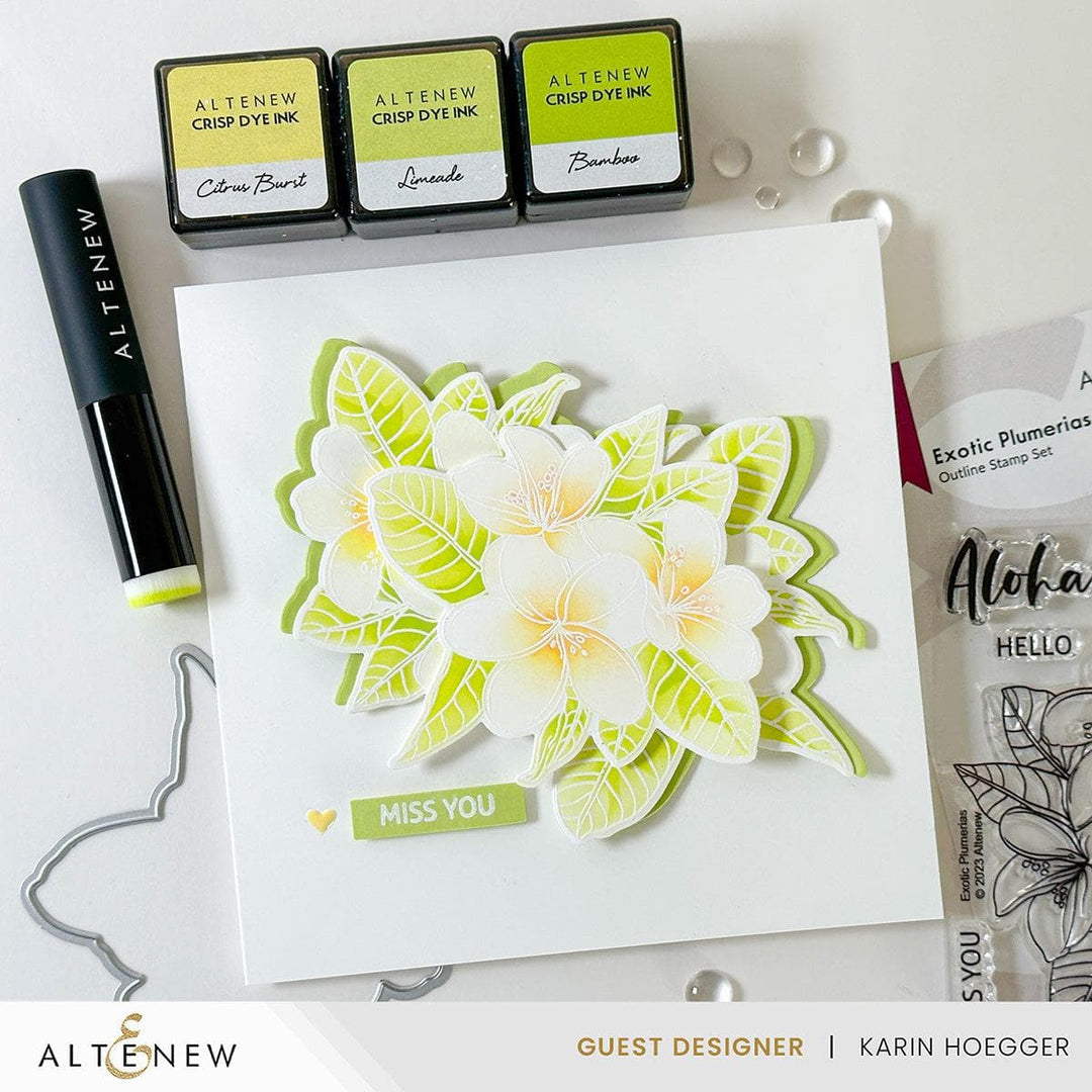 Altenew Stamp & Die & Stencil Bundle Exotic Plumerias