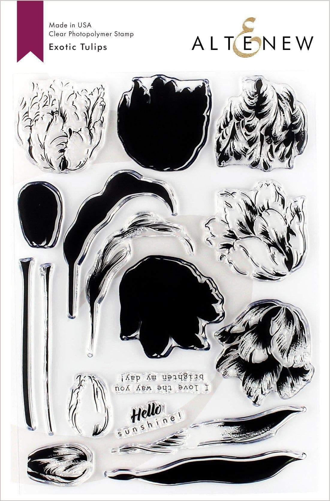 Altenew Stamp & Die & Stencil Bundle Exotic Tulips Stamp & Die & Mask Stencil Bundle
