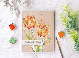 Altenew Stamp & Die & Stencil Bundle Exotic Tulips Stamp & Die & Mask Stencil Bundle