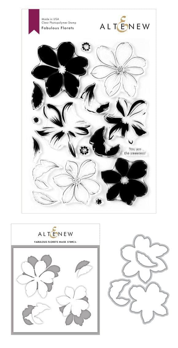 Altenew Stamp & Die & Stencil Bundle Fabulous Florets Stamp & Die & Mask Stencil Bundle