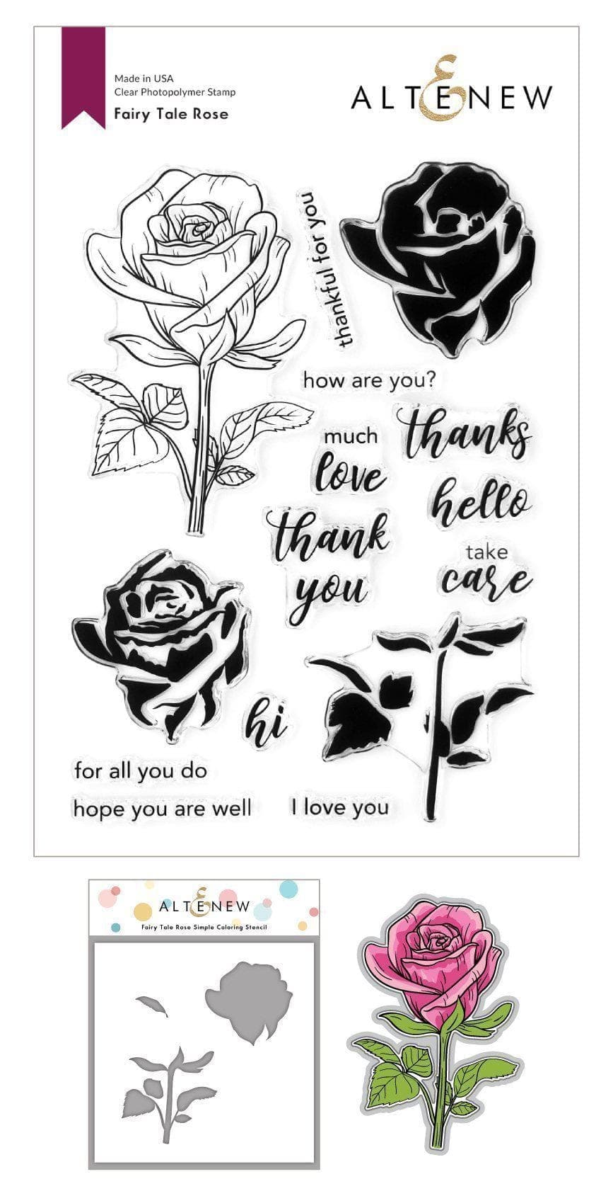 Rose Stencil Stationery Cards by Wolfe