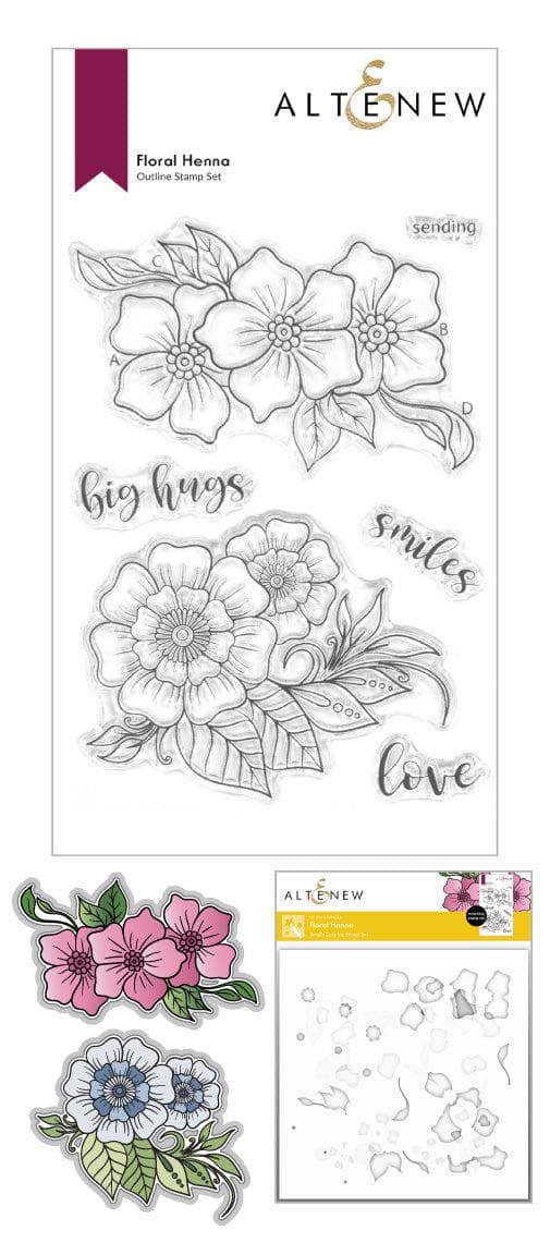 Altenew Stamp & Die & Stencil Bundle Floral Henna Stamp & Die & Stencil Bundle
