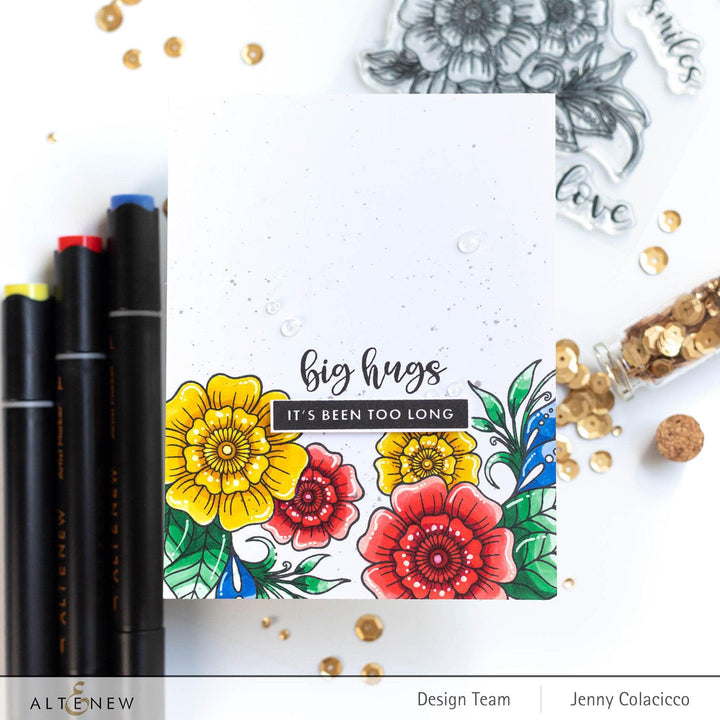 Altenew Stamp & Die & Stencil Bundle Floral Henna Stamp & Die & Stencil Bundle