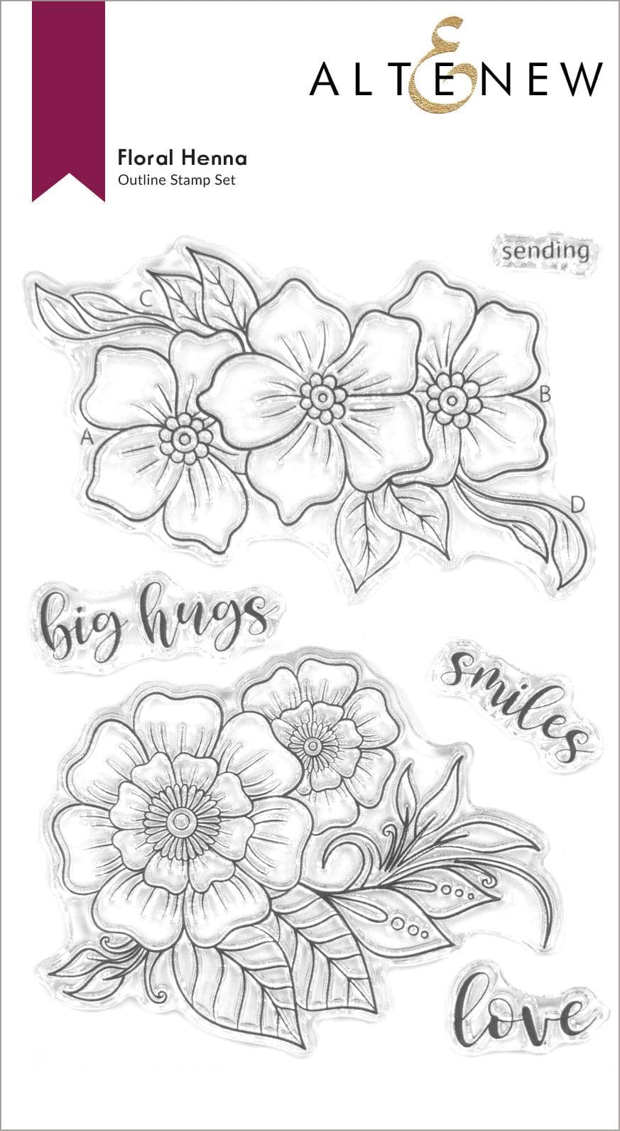 Altenew Stamp & Die & Stencil Bundle Floral Henna Stamp & Die & Stencil Bundle