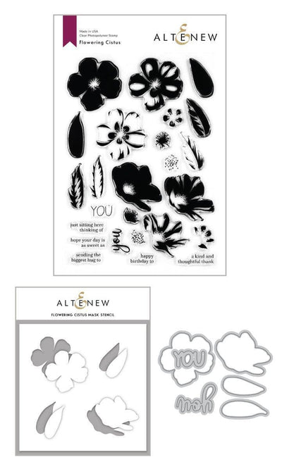 Altenew Stamp & Die & Stencil Bundle Flowering Cistus Stamp & Die & Mask Stencil Bundle