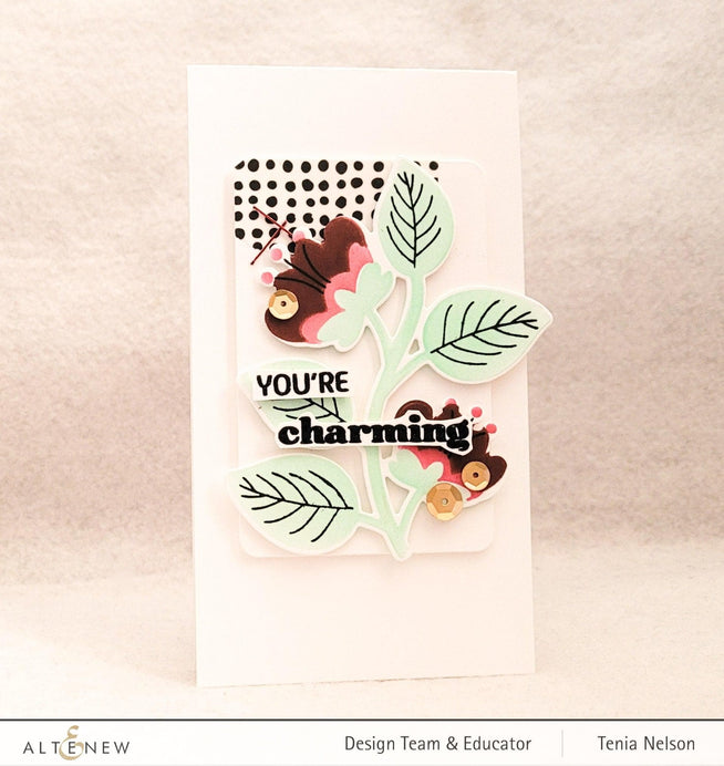 Altenew Stamp & Die & Stencil Bundle Folk Flowers Stamp & Die & Stencil Bundle