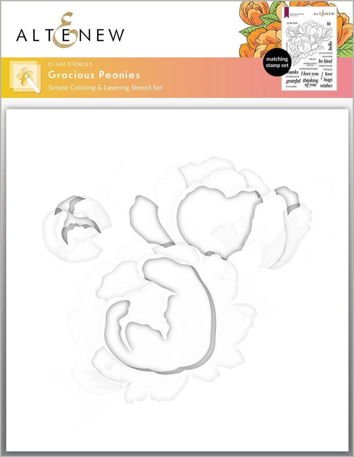 Altenew Stamp & Die & Stencil Bundle Gracious Peonies Complete Product Bundle