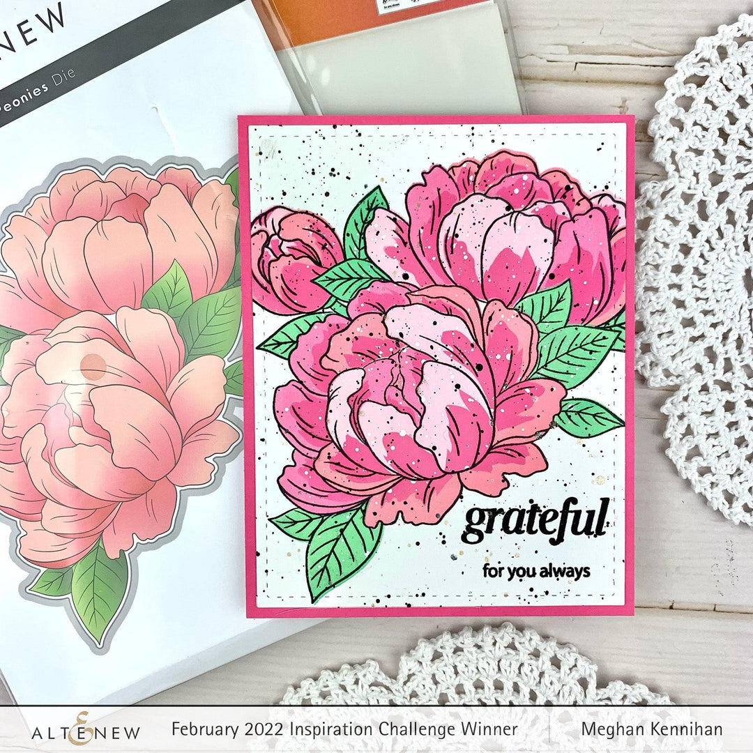 Altenew Stamp & Die & Stencil Bundle Gracious Peonies Complete Product Bundle