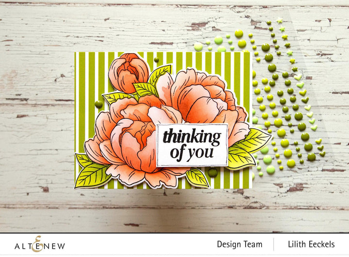 Altenew Stamp & Die & Stencil Bundle Gracious Peonies Complete Product Bundle