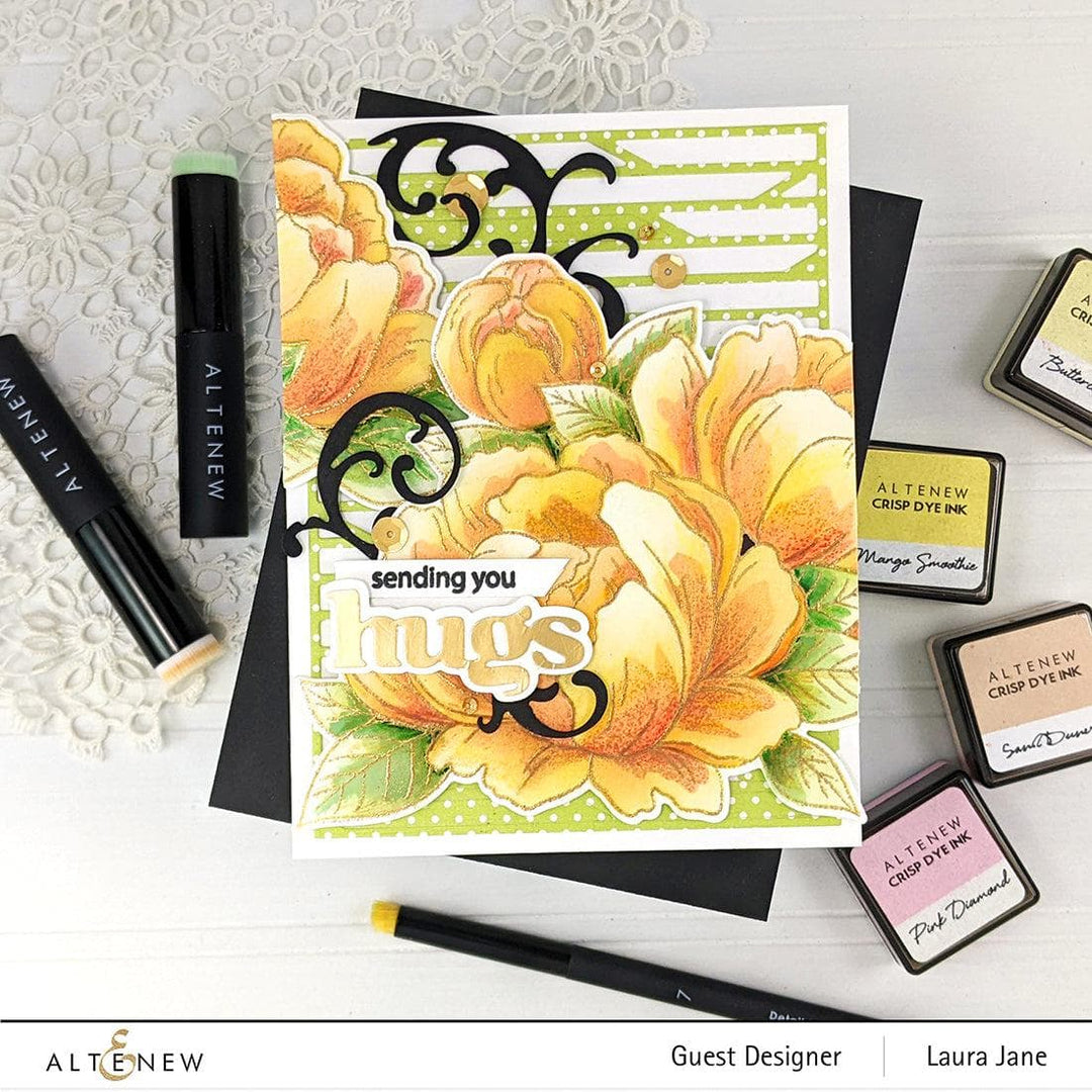 Altenew Stamp & Die & Stencil Bundle Gracious Peonies Complete Product Bundle