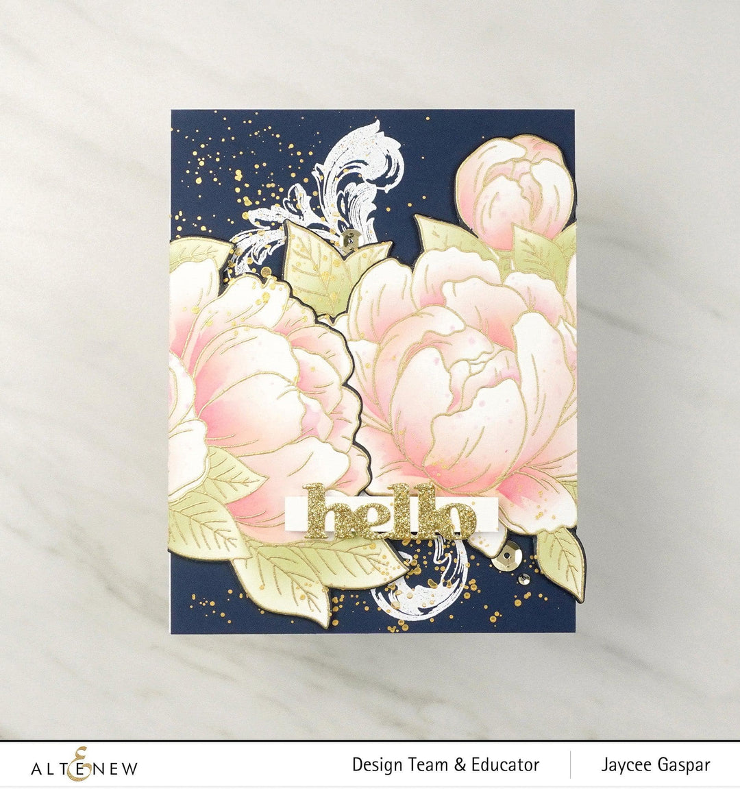 Altenew Stamp & Die & Stencil Bundle Gracious Peonies Complete Product Bundle