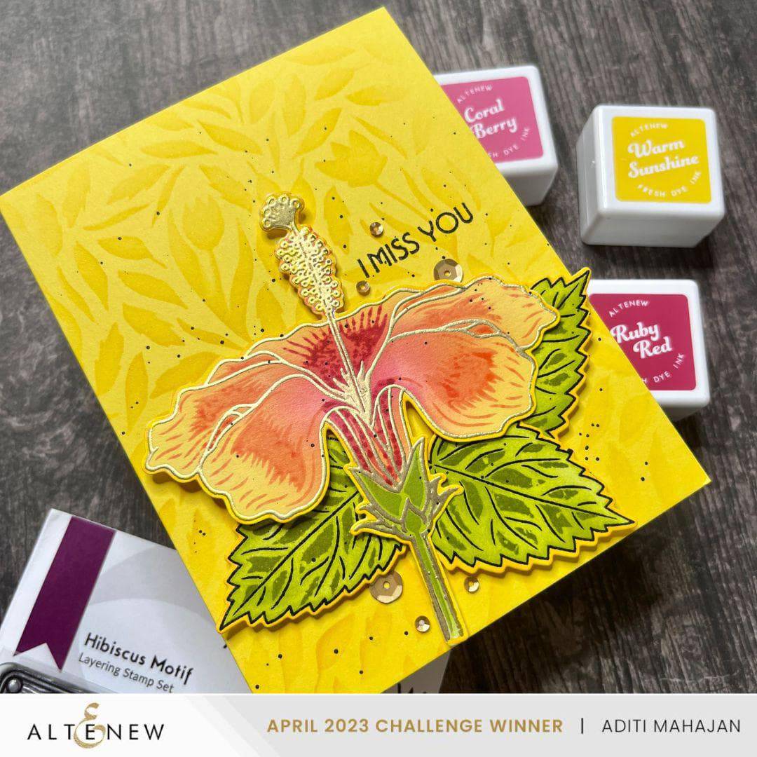 Altenew Stamp & Die & Stencil Bundle Hibiscus Motif