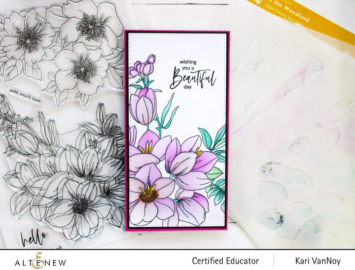 Altenew Stamp & Die & Stencil Bundle In the Woodland Stamp & Die & Coloring Stencil Bundle