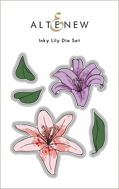 Altenew Stamp & Die & Stencil Bundle Inky Lily Stamp & Die & Coloring Stencil Bundle