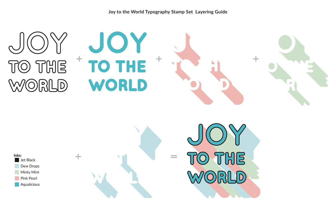 Altenew Stamp & Die & Stencil Bundle Joy to the World Typography Stamp & Die & Stencil Bundle