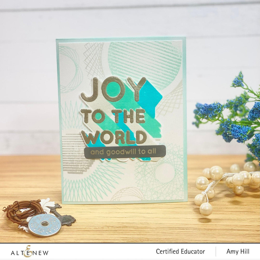 Altenew Stamp & Die & Stencil Bundle Joy to the World Typography Stamp & Die & Stencil Bundle