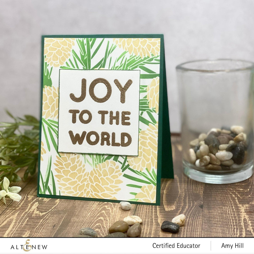 Altenew Stamp & Die & Stencil Bundle Joy to the World Typography Stamp & Die & Stencil Bundle