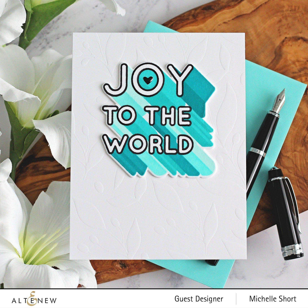 Altenew Stamp & Die & Stencil Bundle Joy to the World Typography Stamp & Die & Stencil Bundle
