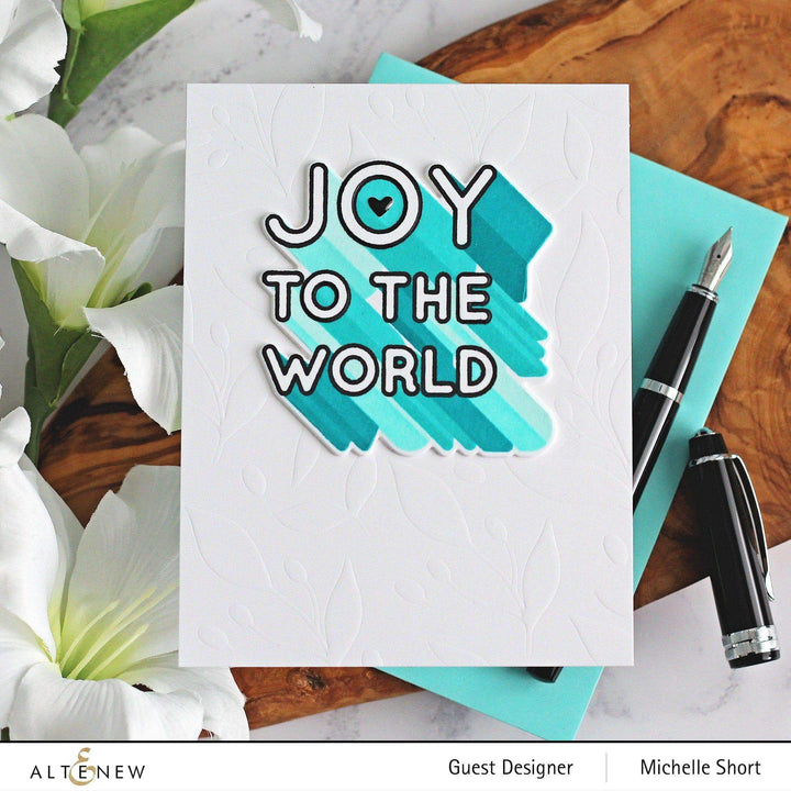 Altenew Stamp & Die & Stencil Bundle Joy to the World Typography Stamp & Die & Stencil Bundle
