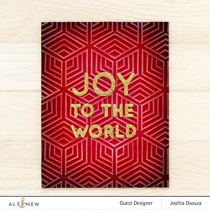 Altenew Stamp & Die & Stencil Bundle Joy to the World Typography Stamp & Die & Stencil Bundle