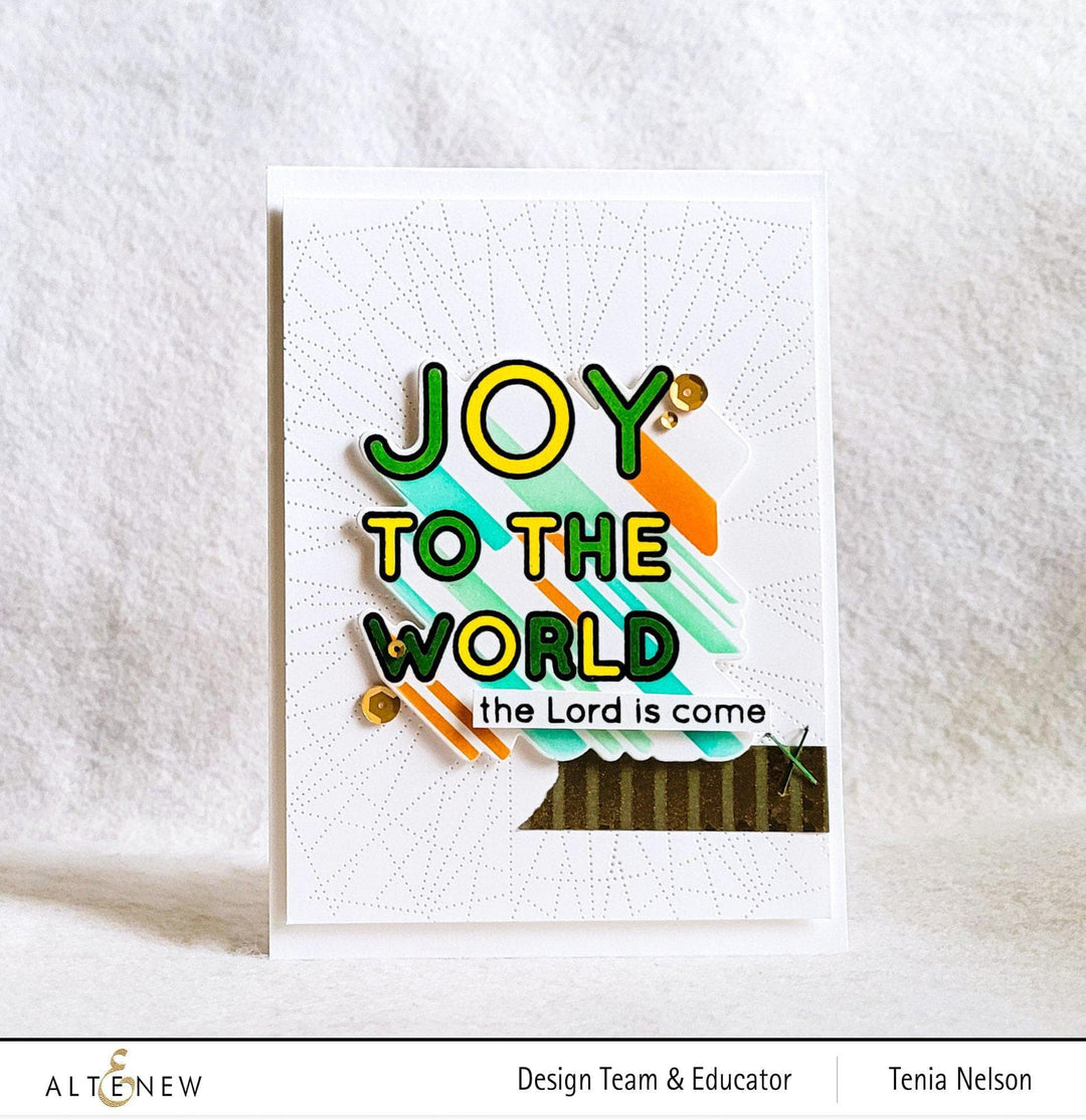 Altenew Stamp & Die & Stencil Bundle Joy to the World Typography Stamp & Die & Stencil Bundle