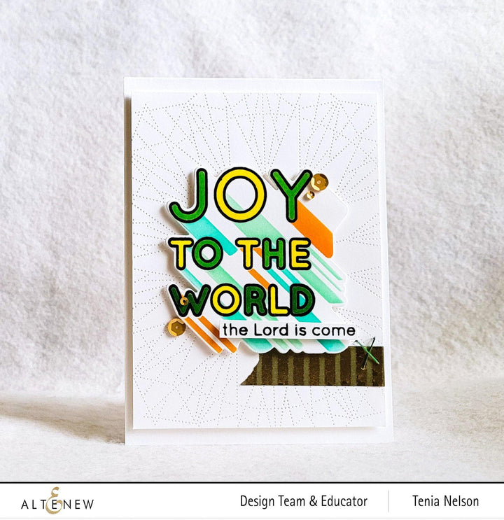 Altenew Stamp & Die & Stencil Bundle Joy to the World Typography Stamp & Die & Stencil Bundle