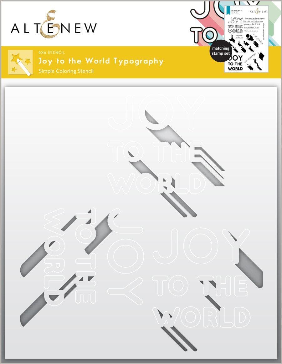 Altenew Stamp & Die & Stencil Bundle Joy to the World Typography Stamp & Die & Stencil Bundle