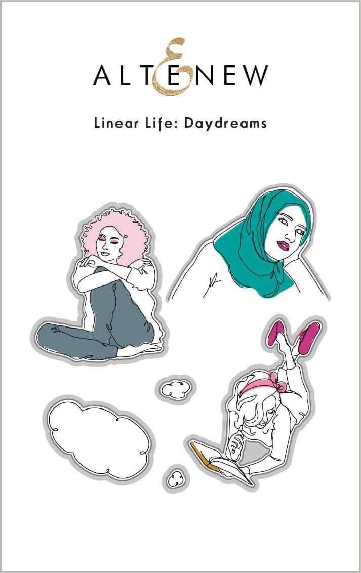 Altenew Stamp & Die & Stencil Bundle Linear Life: Daydreams Stamp & Die & Coloring Stencil Bundle